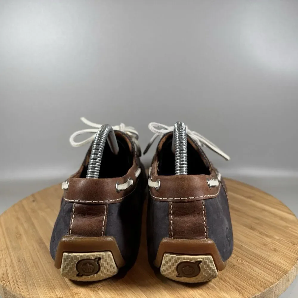 S Born Wavz Boat Shoes Mens 8 Blue Leather Driving‎ Comfort Casual Lace Up